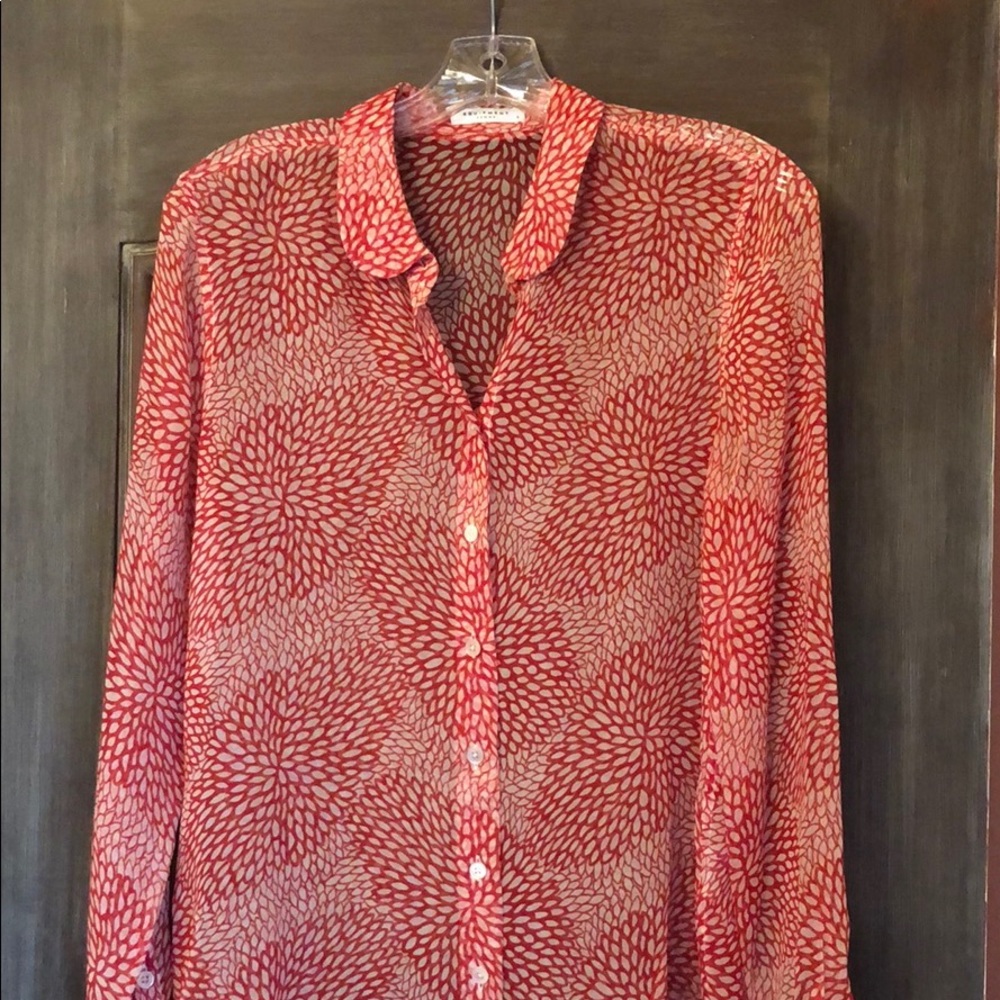 Equipment red print blouse